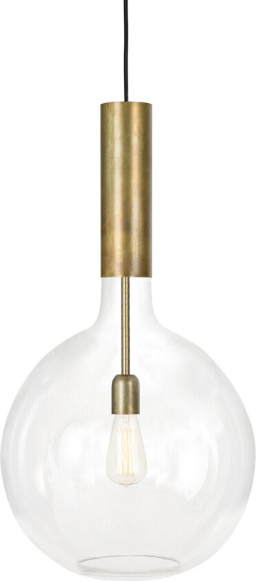 Rosdala pendel klart glass, ubehandlet messing, stor