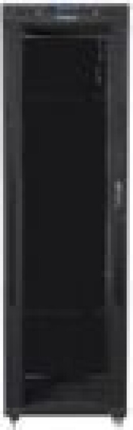 - Rack skap - med 4 kjølevifter, display - svart, RAL 9004 - 42U - 19