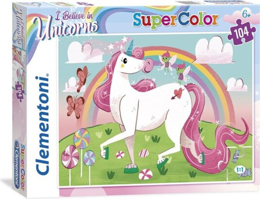 104 pcs. Puzzles Kids SuperColors Unicorn