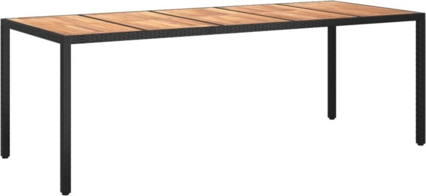 Hagebord 250x100x75 cm polyrotting svart