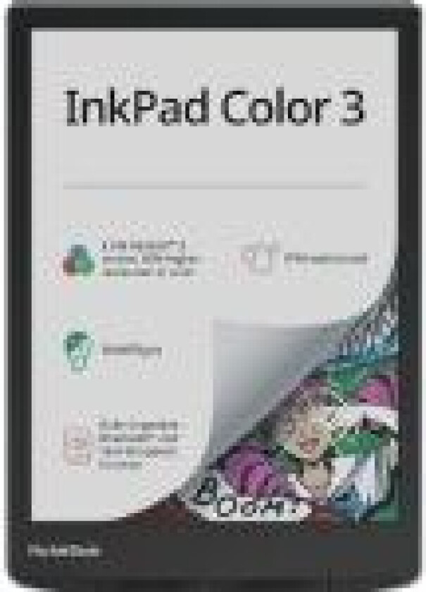 InkPad Color 3 Stormy Sea, 19,8 cm (7.8), E Ink, ACSM, AZW, AZW3, CBR, CBZ, CHM, DOC, DOCX, DjVu, EPUB, EPUB DRM, FB2, FB2.ZIP, HTM, HTML, MOBI,..., M4A, M4B, MP3, OGG, BMP, JPEG, PNG, TIFF, 32 GB