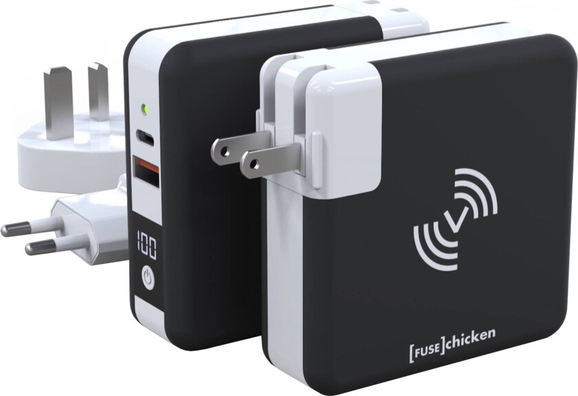 FUSE CHICKEN All-In-One Reiselader og Powerbank 1xUSB-A 1xUSB-C 6700Mah US/EU/UK/AU