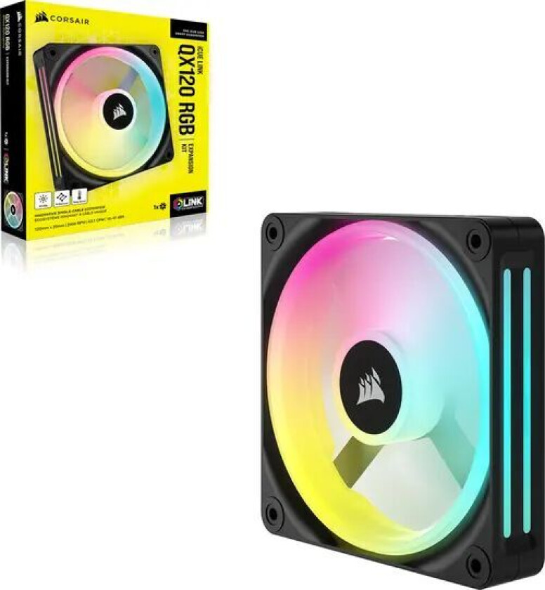 Corsair Icue Link Qx120 Rgb Expansion Kit Black 120 Mm