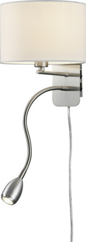 Hotel vegglampe - Nikkel/hvit