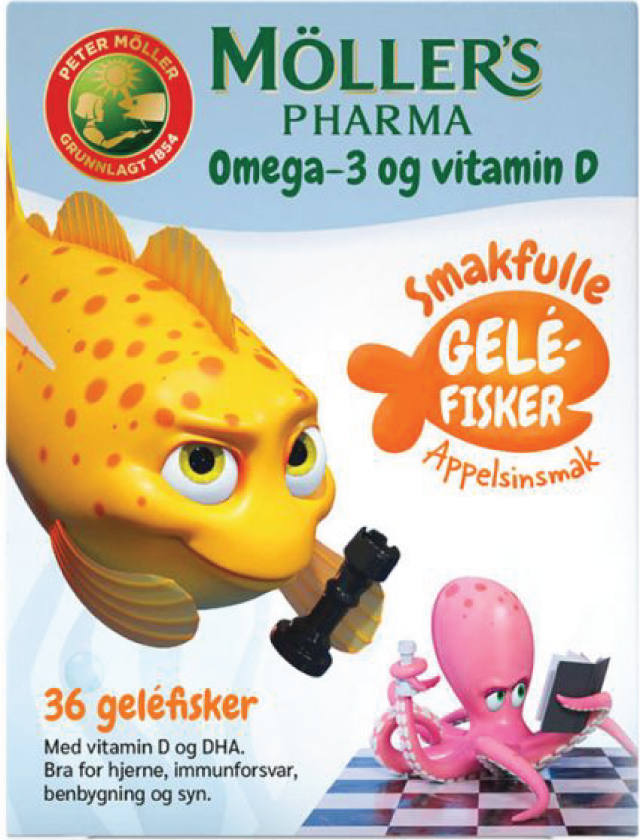 Omega-3 Gelefisk, 36 stk