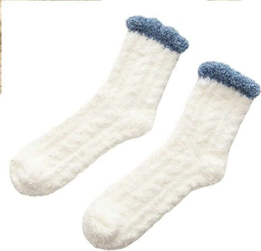 Furry ragg sokker - plysj hot fleece hvit