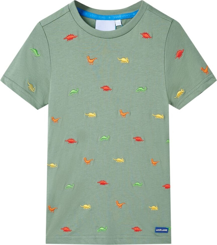 T-skjorte for barn med korte ermer kaki 140