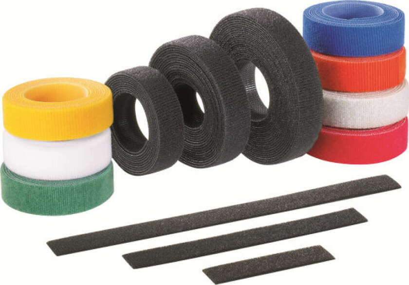 Tak-ty hook & loop strip roll cable tie black