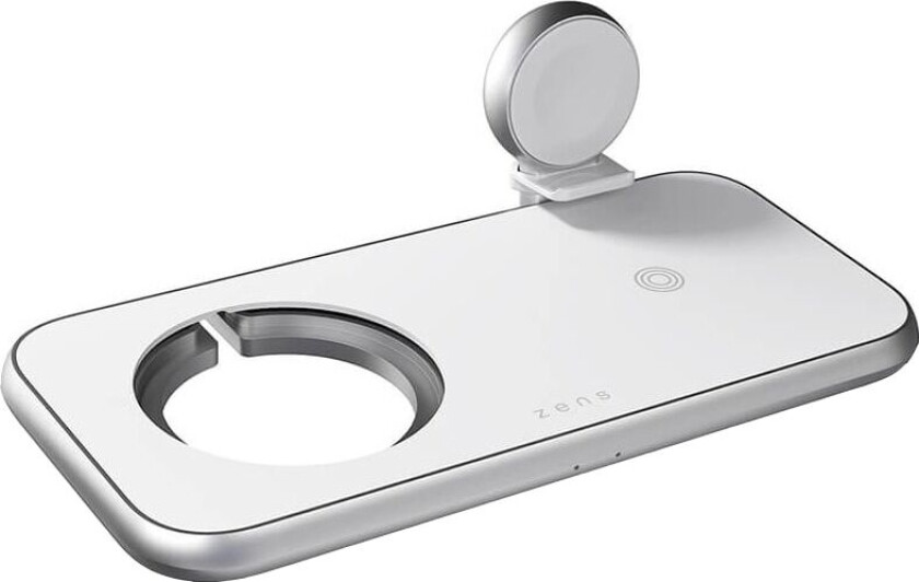 4in1 Dual Alu. Lader Qi Trådløs 45W Lader For iPhones & Apple Watch - Hvit