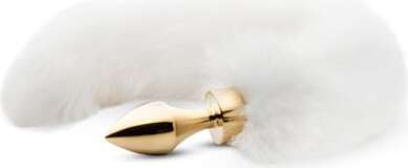 Easytoys Fox Tail Plug Gold/White Analplugg med hale