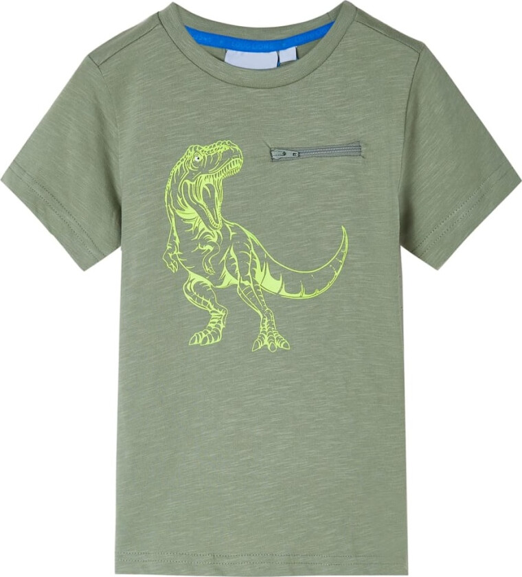 T-skjorte for barn med korte ermer lysekaki 140
