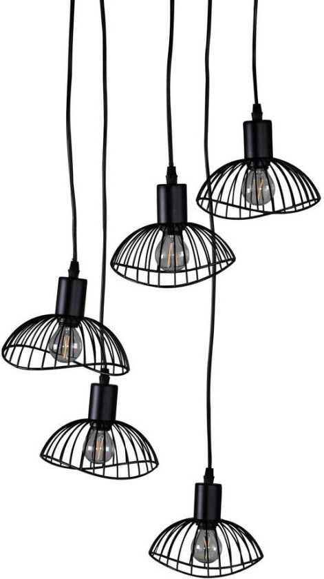 belysning pendel 38x44x140cm stål svart.