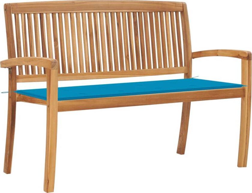 Stablebenk med pute 128,5 cm heltre teak