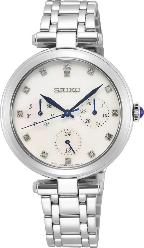 Seiko Caprice 12 Diamonds Classic SKY663P1 - Kvarts - Sølv - Dameklokker - Rustfritt stål - ledd m/pin - Safir