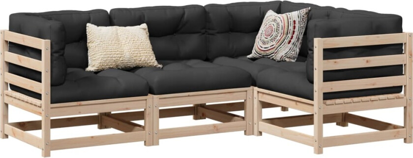 Hagesofasett 4 deler heltre furu