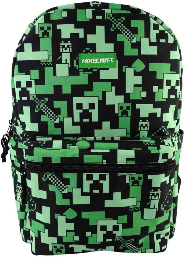 Minecraft Creeper Ryggsekk Skolesekk 45x30x13cm