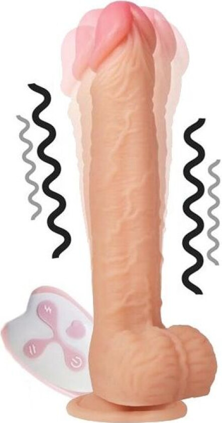 Realistic Vibrating Dildo With Remote Liquid Silicone 24cm Vibrerende dildo