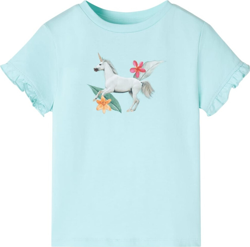 T-skjorte for barn med korte ermer lyseaqua 116