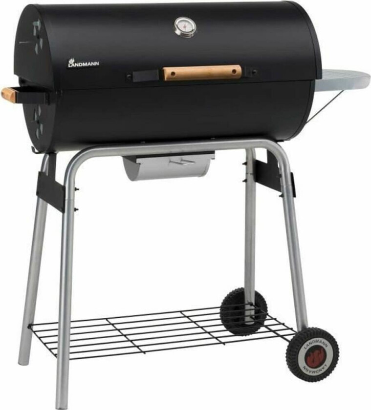 Kullgrill med lokk og hjul Landmann Black Taurus Black Emaljert stål