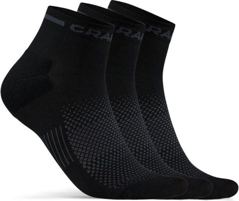 Core Dry Mid Sock 3-pack 37/39, Black