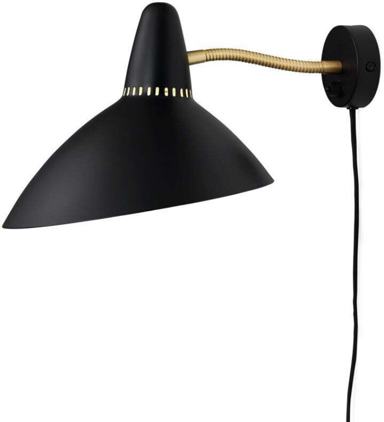 Lightsome vegglampe Black noir, messingdetaljer