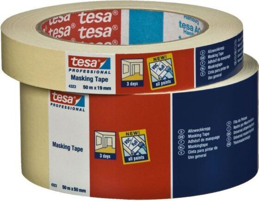 Tesa 4323 Maskeringsteip beige 50 m x 25 mm