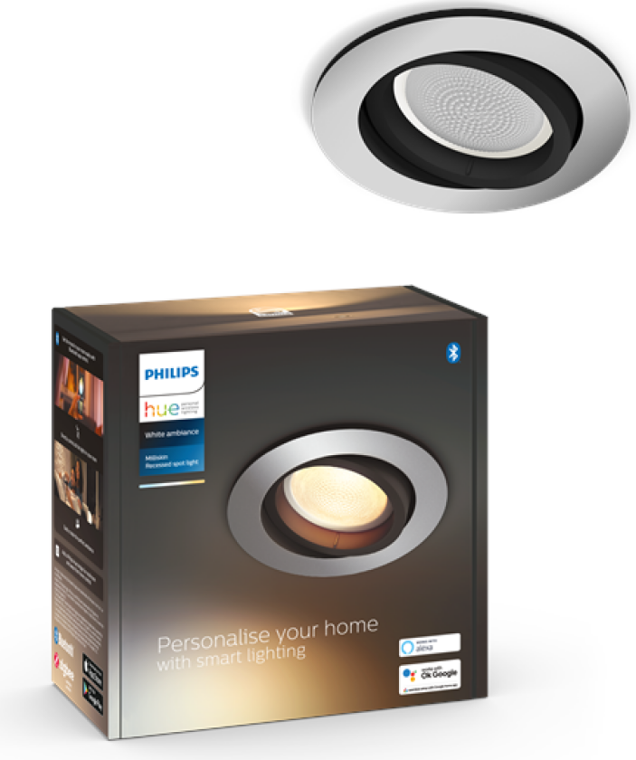 Hue Milliskin Innfelt Spotlight - Rund - Aluminium