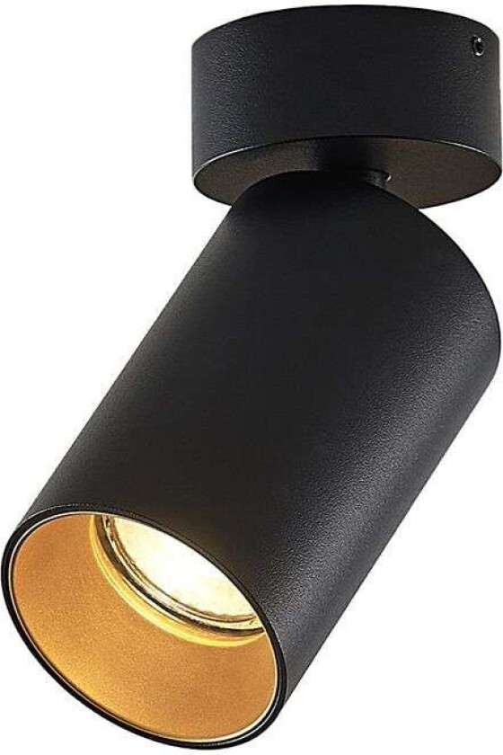 Brinja spot, rund, svart-gull, 1 lyskilde