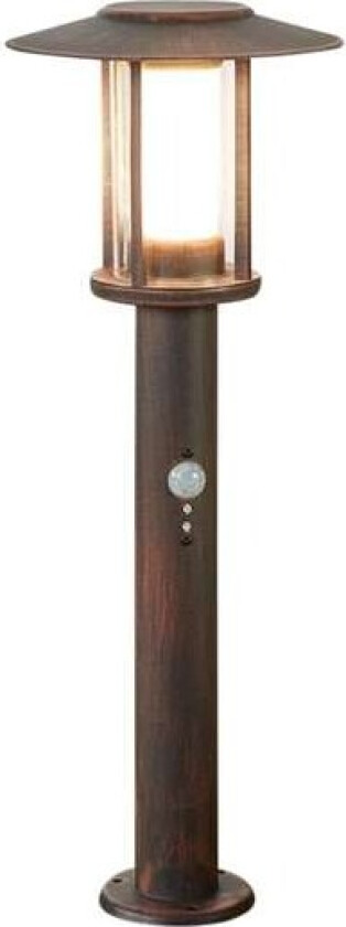 LED-sokkellampe Pavlos i rust, bevegelsessensor