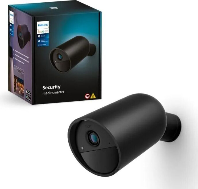 Hue Secure Camera Batterydriven Black 1pk