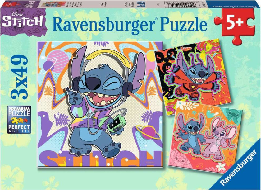 Puslespill 3X49 Disney Stitch