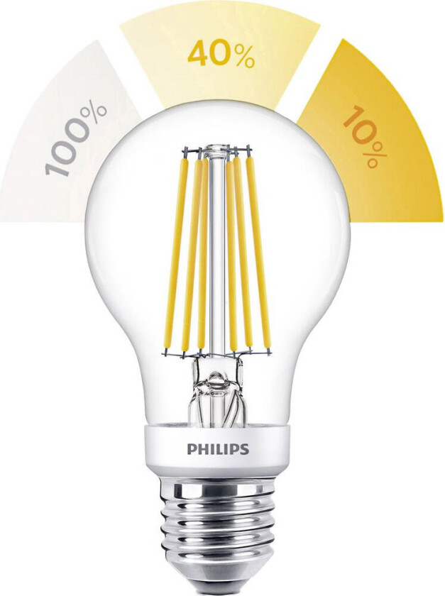 - Pære LED 2-5-8W Sceneswitch (80/320/806lm) Filament E27