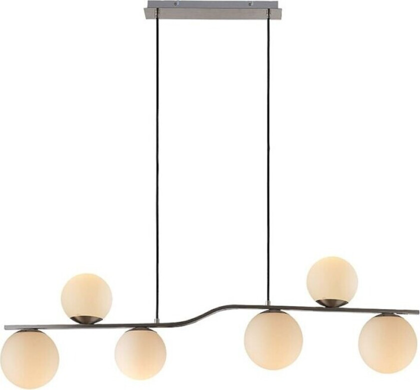 Avalyn hengelampe, hvit, nikkelbelagt