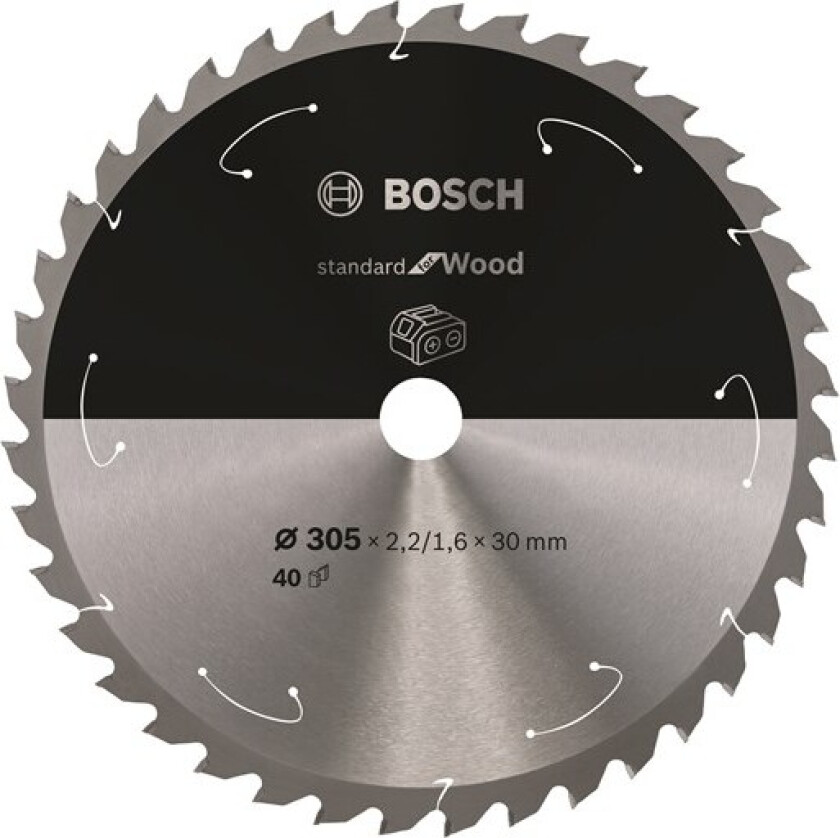 Standard for Wood-sirkelsagblad for batteridrevne sager 305x2,2/1,6x30 T40