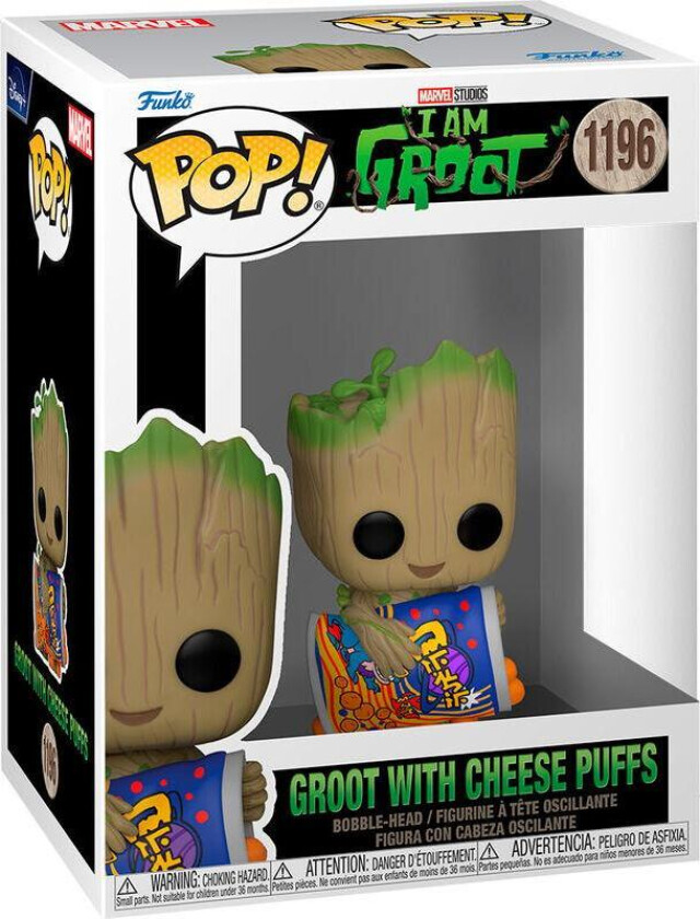POP figure Marvel I am Groot - Groot with Cheese Puffs