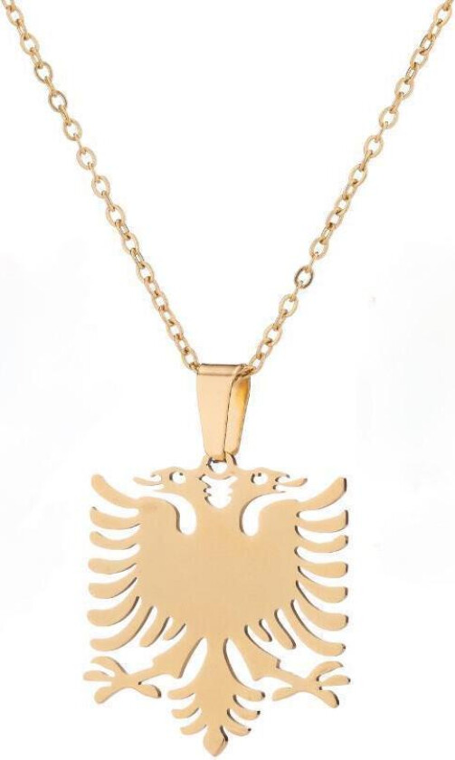 Necklace with shenja e flamurite Albanian eagle gold plated & silver