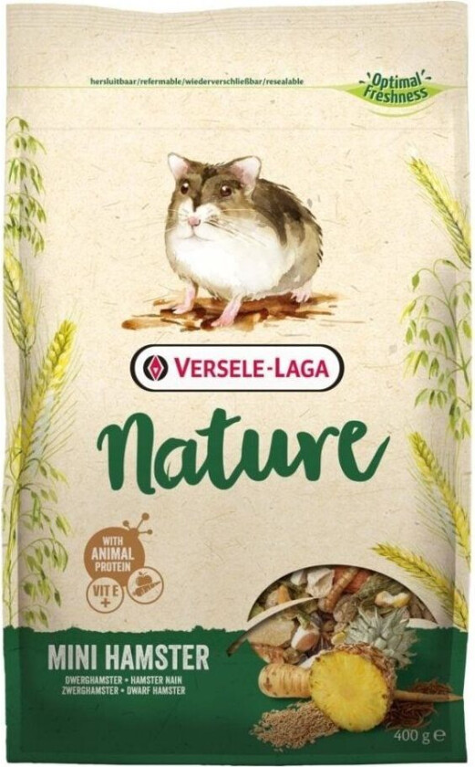 Bilde av Mini Hamster Nature, Matbit, 400 g, Hamster, Vitamin A, Vitamin D3, Vitamin E, 16,5%, 7,5%