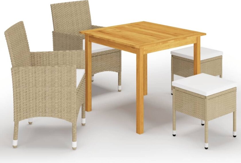 Utendørs spisestue 5 deler beige