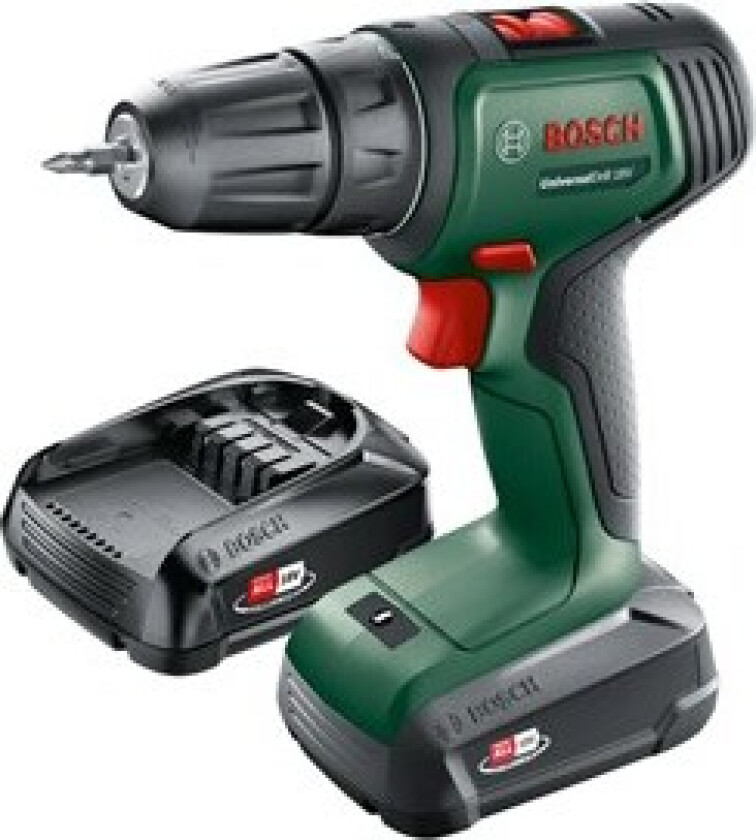 DIY Universal Drill 18 Borskrutrekker med 2 stk 1,5 Ah batterier og lader