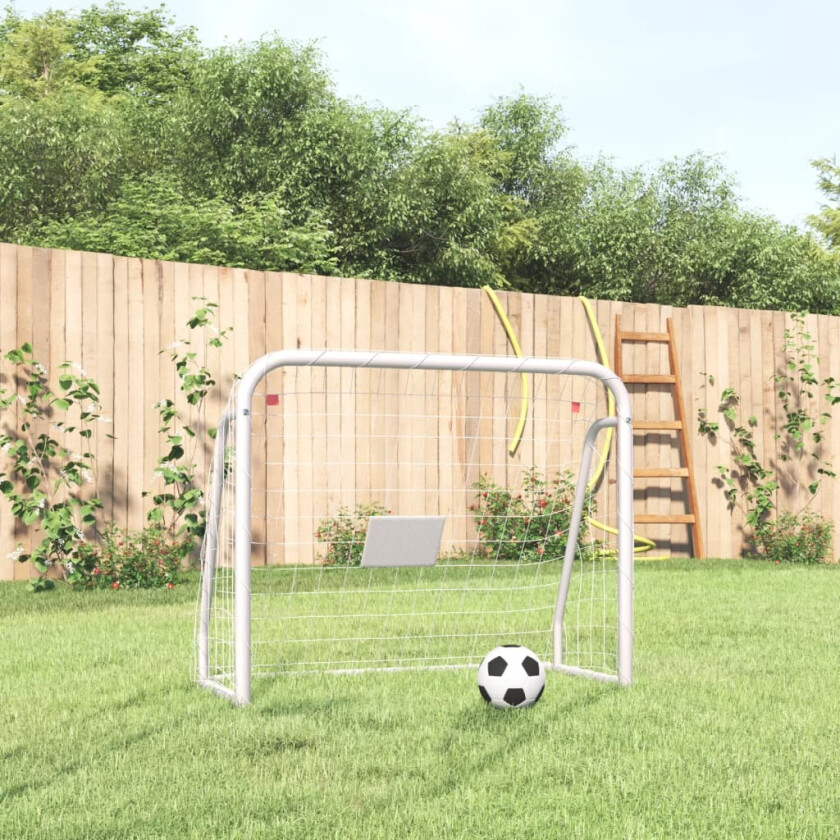 Fotballmål med nett hvit 125x96x60 cm stål og polyester