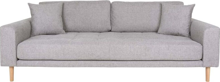 Lido sofa 3 seter med 2 puter lysegrå.
