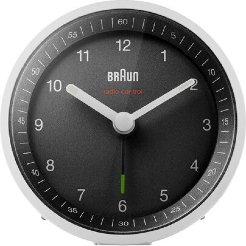 BC07 - alarm clock - round - quartz - desktop - black white