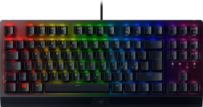 BlackWidow V3 Tenkeyless - Green - ND - Gamingtastatur - Uten numpad - Nordisk - Svart