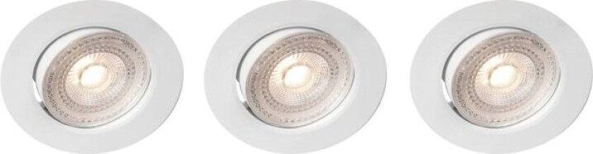 Sara 230V Dimbar downlight spotlight 3000K 400lm IP44 3-pack Vit