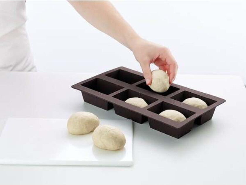 Brødform til 6 små brød, brun