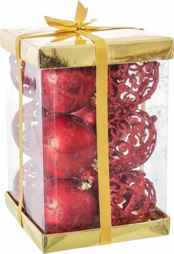 Juletrekuler Rød plast 6 x 6 x 6 cm (12 tall)