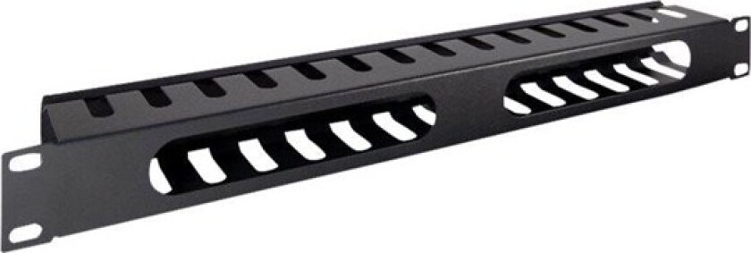 19" 1U cable guide channel with 15 inlets for the clean horizontal laying of cables in the color RAL 9005