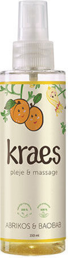 KRAES Pleie & Massasjeolje M. Aprikos/baobab - 150 ml