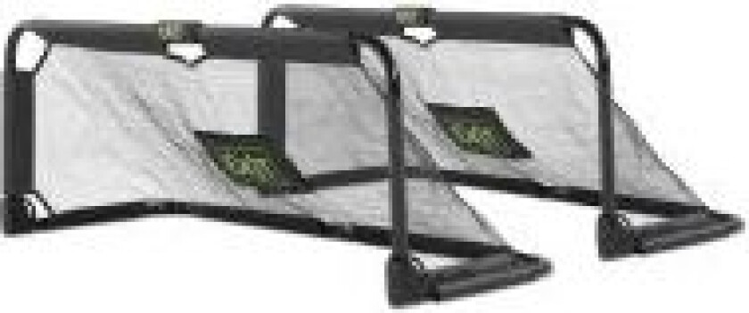 Bilde av - Sammenleggbart Stålfotballmål 150x60cm (sett med 2) - Svart