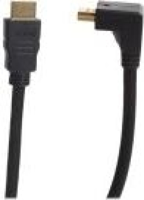 Connectech god kvalitet - høyhastighets - HDMI-kabel med Ethernet - HDMI vinklet til HDMI-kabel - 1,5 m - sort